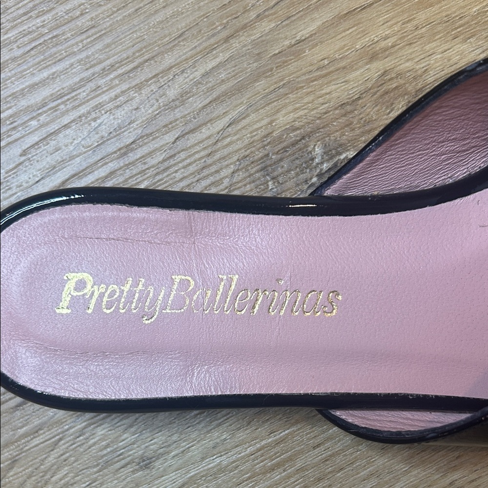 Pretty Ballerinas Glossy Black Mules size 37.5 - Picture 7 of 9